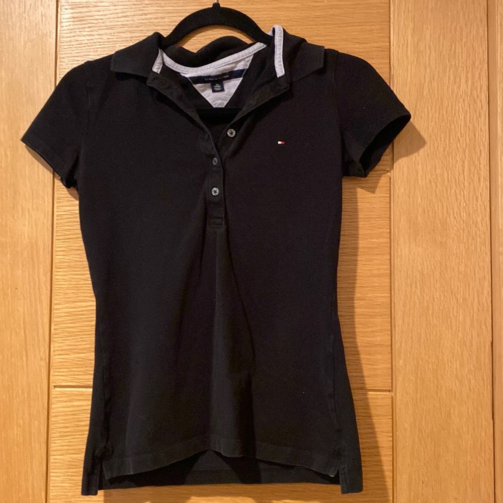 Tommy Hilfinger black polo XS
